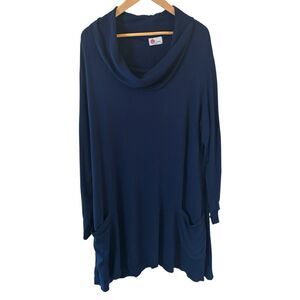 Lagenlook Womens Dress Medium Preppy Blue Bohemian Oversized Made in USA Capsule